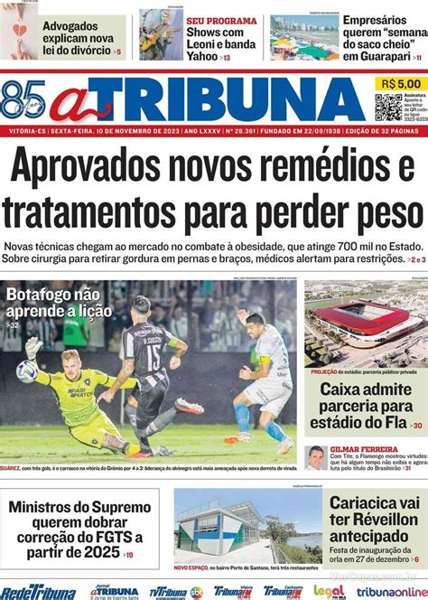 Capa A Tribuna Edição Sexta 10 de Novembro de 2023