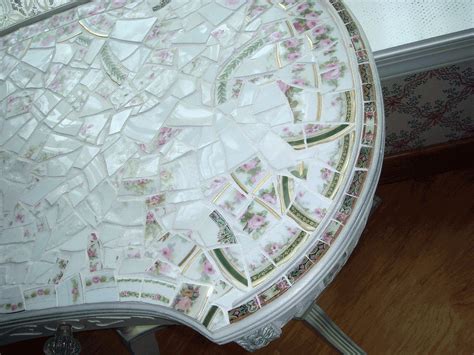 Limoge Broken China Mosaic Table With Drawer Free Shipping 47500 Via Etsy Mosaic Table