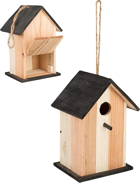 Smart Planet Vogelhaus aus Holz Nisthaus für Vögel mit Klappe zum