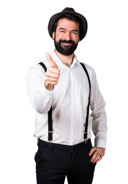 Hipster Homem Barba O Polegar Para Cima Foto Gr Tis