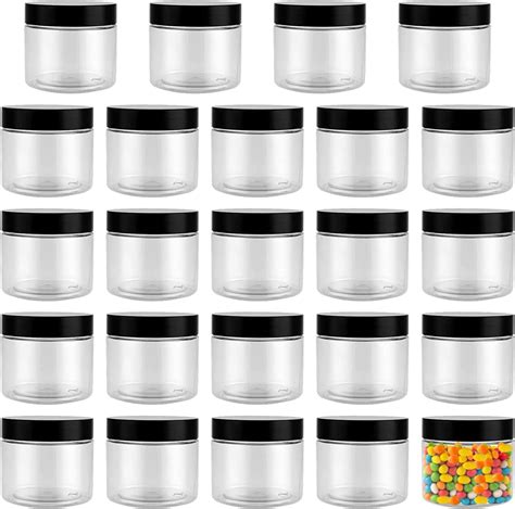 Hoigon 24 Pack 5 Oz Plastic Jars With Lids 150ml Clear