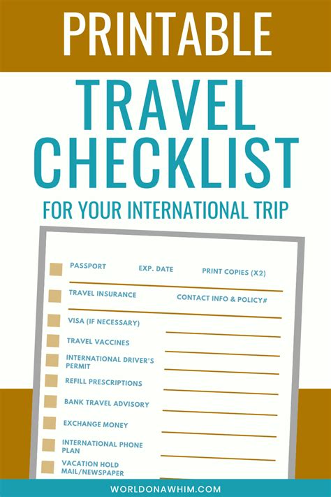 Travel Checklist Printable Pre Departure Checklist For Travelers