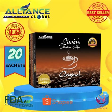 100 AUTHENTIC LIVEN ALKALINE COFFEE ORIGINAL 20 SACHETS Shopee