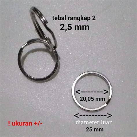 Jual Ring Gantungan Kunci Double Gepeng D 2 Cm Tebal Double 2 Cm Per