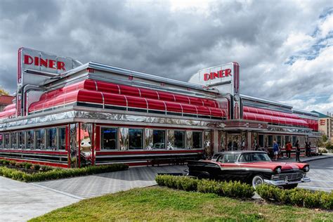 Classic American Diner Red And Chrome Sunliner Pigeon Forge Tennessee