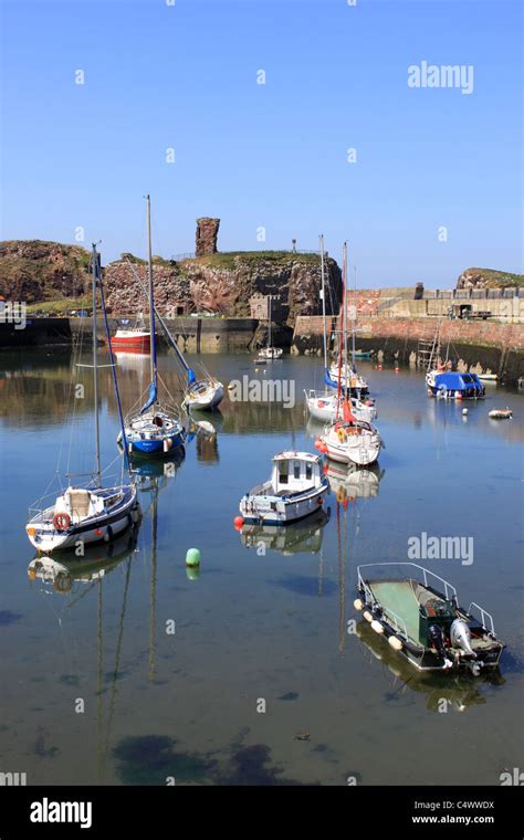 Dunbar Castle Ruins And Victoria Harbour Dunbar East Lothian