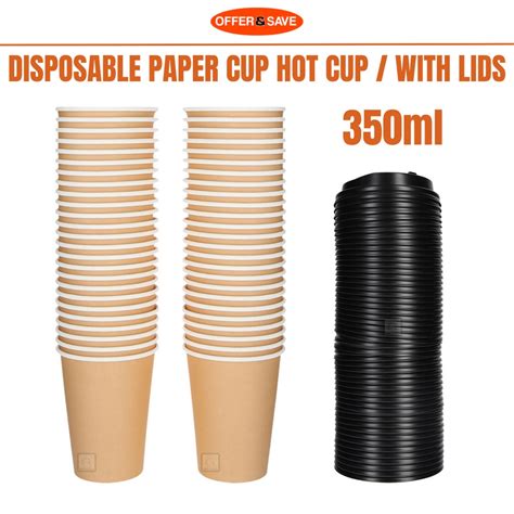 Pcs Ons Ml Ml Oz Oz Disposable Paper Cup Hot Cup With Lids Shopee Singapore