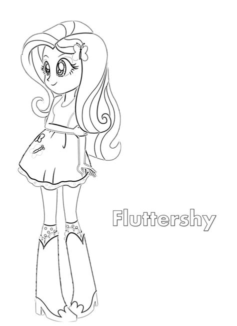 Fluttershy Equestria Ragazza Colorazione Libro Da Stampare E Online