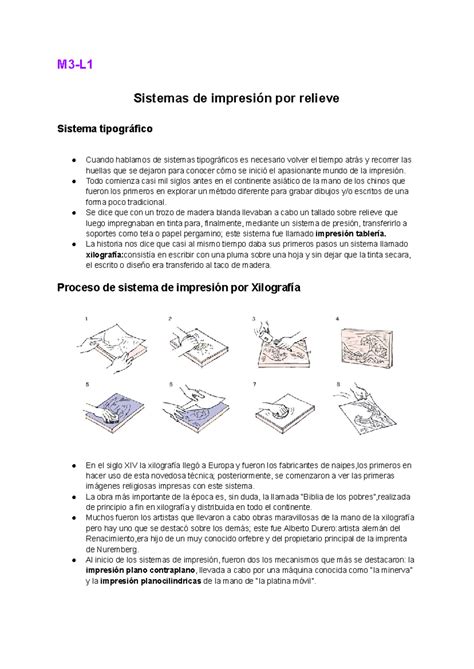 Tecnología Gráfica Parcial 2 M3 L Sistemas de impresión por relieve