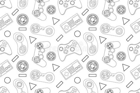 Video Game Controller Seamless Pattern Vector Background Stock Vector