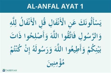 Surat Al Anfal Ayat Arti Per Kata Dan Tafsir