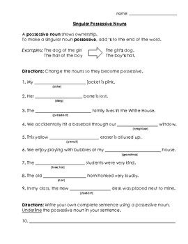 Plural Or Possessive Noun Worksheet Plural Or Possessive Worksheet