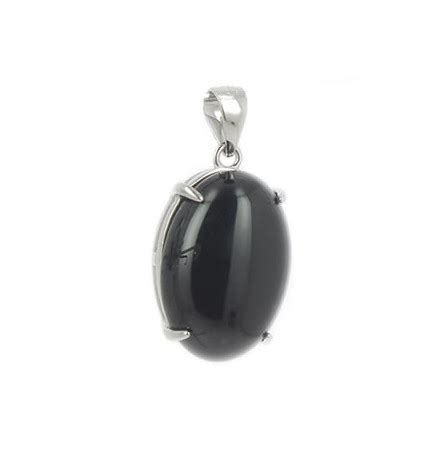 Pendentif Lady M Agate Noire Sur Argent Minerals Sore