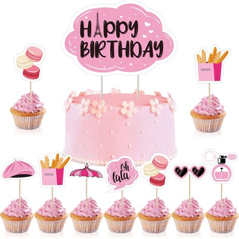 Buy Pieces Paris Happy Birthday Cupcake Topper Ooh La La Dessert