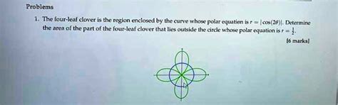 Get Answer Problems 1 The Four Leaf Clover Is The Region Enclosed By