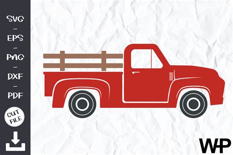 Pickup Truck Clipart, Red Truck SVG Graphic by wanchana365 · Creative ...