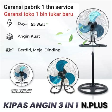 Jual Kipas Angin Besi Tornado 3in1 TD 18inch Berdiri Meja Dinding