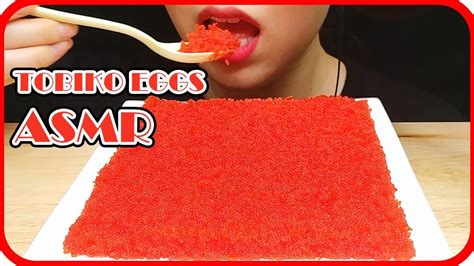 ASMR Tobiko Eggs Flying Fish Roe trứng cá chuồn トビコ 날치알 먹방