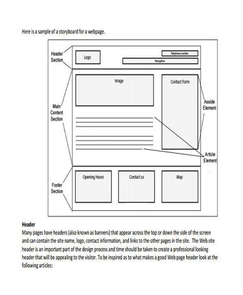 Website Storyboard Template