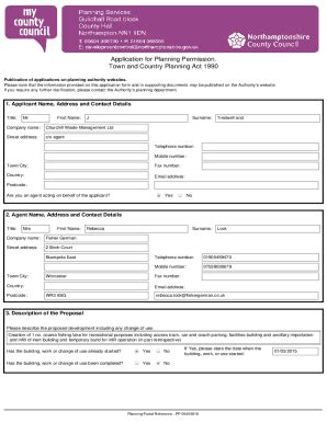 Fillable Online Planning Applications Northamptonshire Fax Email