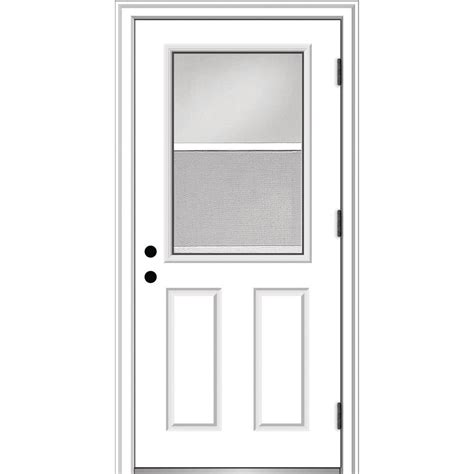 Mmi Door 36 In X 80 In Vented Left Hand Outswing 1 2 Lite Clear Primed Steel Prehung Front