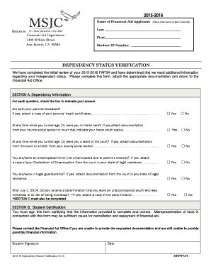 Fillable Online Msjc Name Of Financial Aid Applicant Fax Email Print