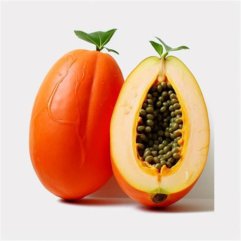 Premium AI Image Isolated Ripe Papaya On White Background