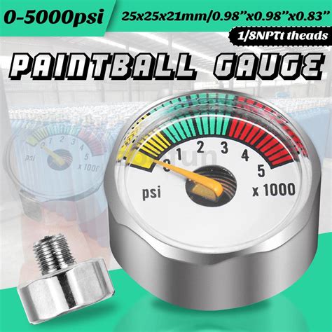 Local Stock Mini Micro Paintball Psi Air Co Tank Pressure Gauge