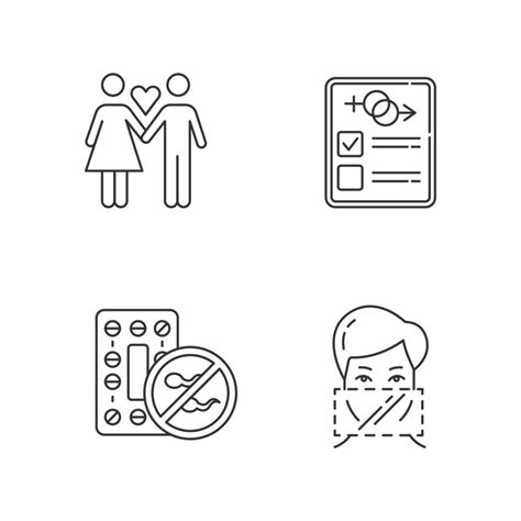 Veilige Seks Lineaire Iconen Set 3686014 Vectorkunst Bij Vecteezy