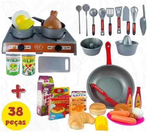 Kit Cozinha Infantil Utensilios Panelinhas Comidinhas P Pica Pau