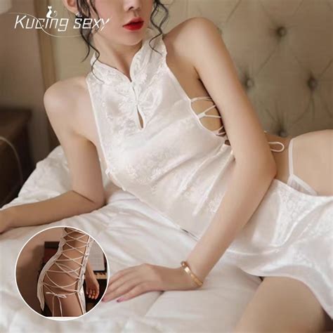 Jual Lingerie Cheongsam Dress Satin Halus Baju Tidur Sexy Shopee Indonesia