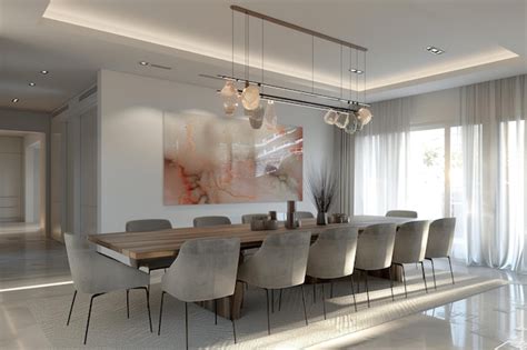 Premium Photo Contemporary Dining Room Featuring A Statement Cha