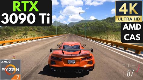 Forza Horizon 5 Rtx 3090 Ti Ryzen 7 5800x 4k Ultra Settings Amd Cas Performance Youtube