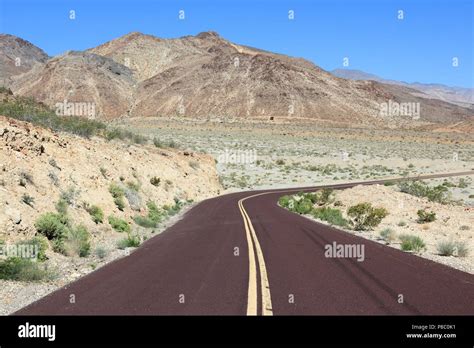 Mojave Desert In California United States Scenic View Of Road In