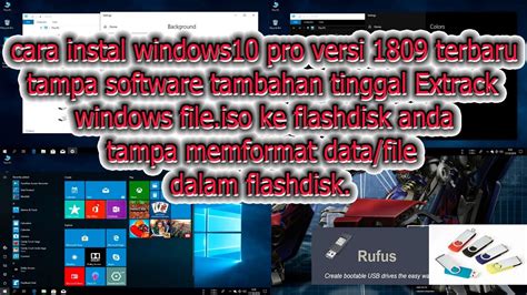 Cara Instal Windows 10 Dengan Flashdisk Tampa Menghapus Data Youtube