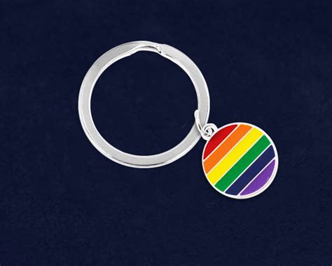 Rainbow Pride Key Chain Rainbow Circle Keychain Gay Pride Keychain Etsy