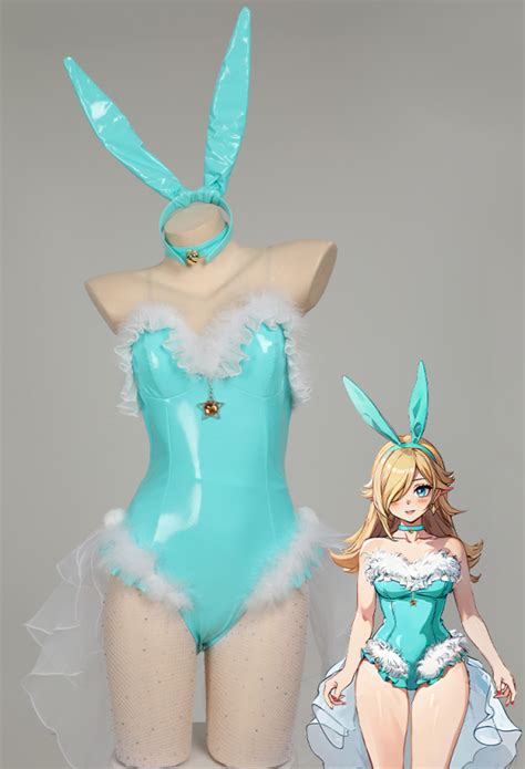 Princess Bunny Girl Costume Set Gothic Lingerie Outfit Blue Sexy