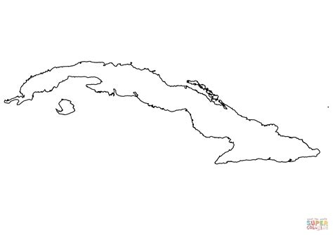 Outline Map of Cuba coloring page | Free Printable Coloring Pages