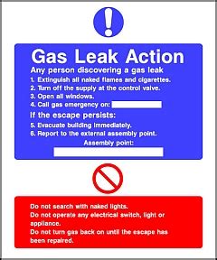 Gas Leak Action Sign Hfe Signs Banners