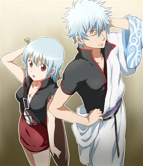 Sakata Gintoki And Sakata Ginko Gintama Drawn By Maruki Punchiki