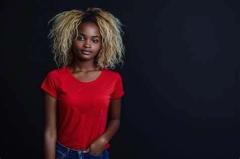 Premium Photo A Woman Wearing A Red Shirt That Says She Is Wearing A