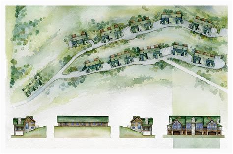 Siteplan Border Email Watercolor Architectural Illustrations Hanson