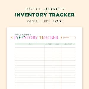 Inventory Tracker Joyful Journey Inventory Management Form Inventory