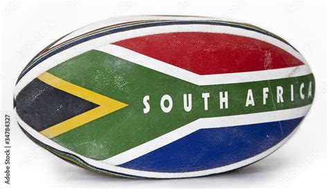 Rugby Ball With South Africa Flag Stock Photo Adobe Stock