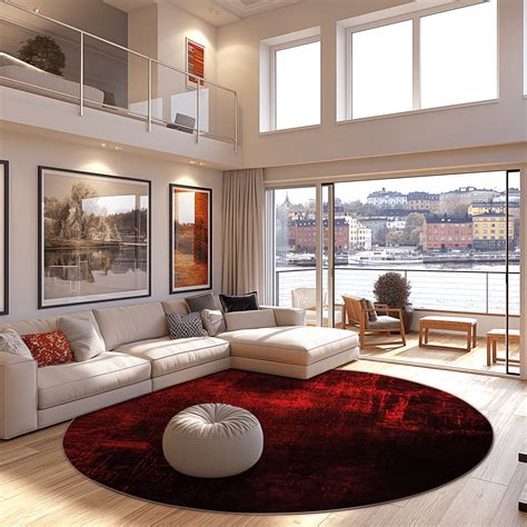 Round rug - Frome (red) - Red rugs