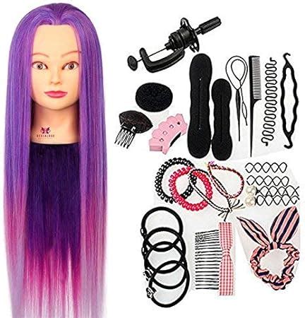 Neverland Practice Training Head Synthetic Hair Cm Purple Hair