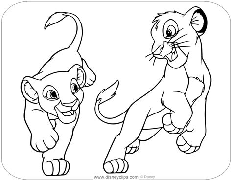 Lion King Simba And Nala Coloring Pages Coloring Pages