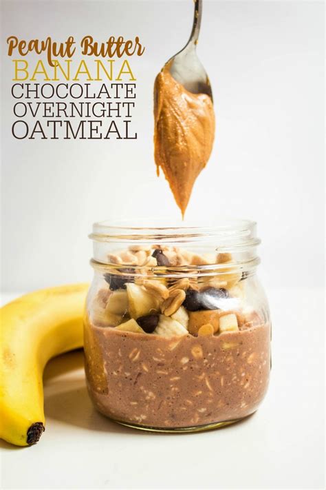 Chocolate Peanut Butter Overnight Oats With Banana Fannetastic Food