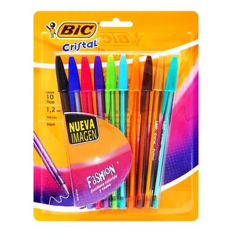 Bolígrafo Bic Cristal Fashion Punto Grueso 10 Piezas DelSol