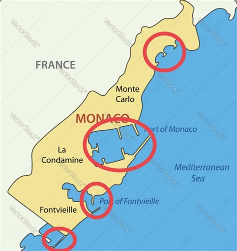 Monaco, the second smallest country is so small you can see its piers ...